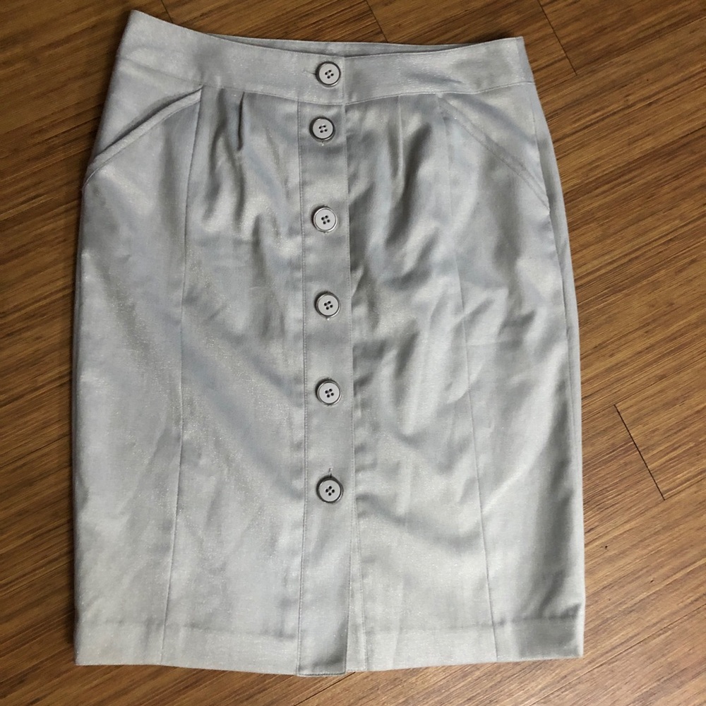 Vintage Lillie Rubin Iridescent Button Down Skirt 6